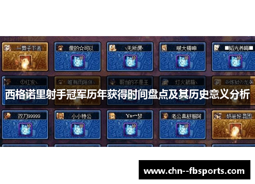 西格诺里射手冠军历年获得时间盘点及其历史意义分析 西格诺里射手冠军历年获得时间盘点及其历史意义分析